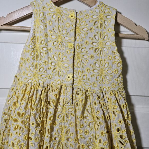 Halabaloo Yellow Floral Eyelet Lace Dress Girls Sz 6 - Picture 5 of 9